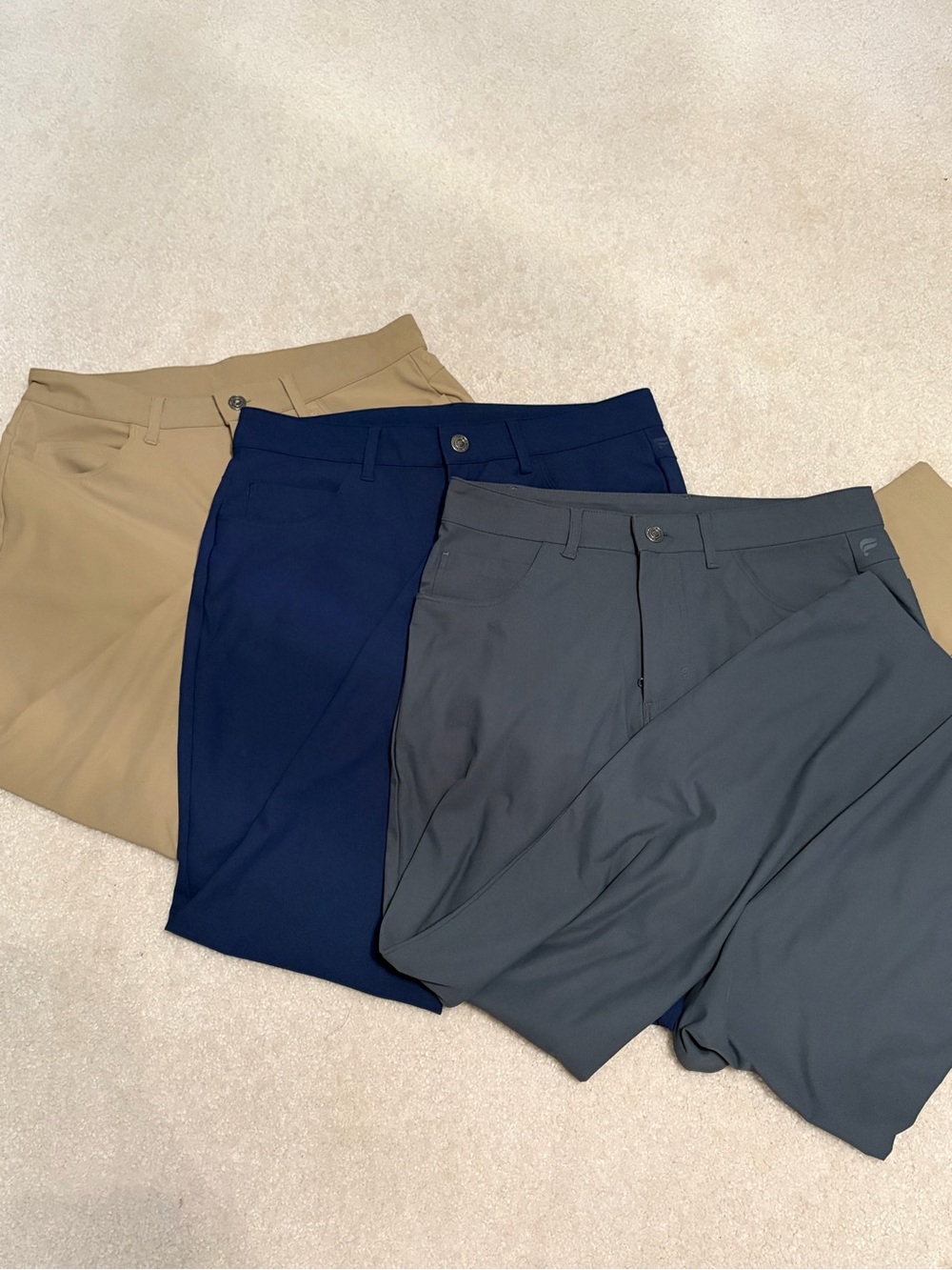 Fabletics The Only Pant Bundle 30x30 Golf Commuter Khaki Navy Gray